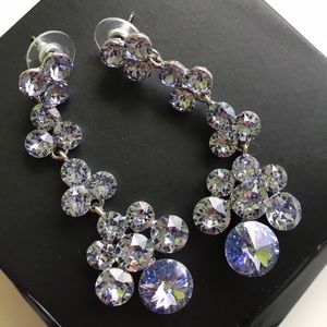 Purple pageant earrings 2 inches